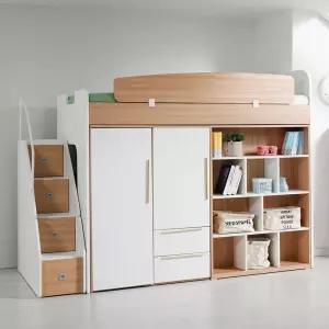 동서가구 컨셉트MU-E126 수납형계단 벙커침대 책장 옷장2세트 (매트미포함) DF903042