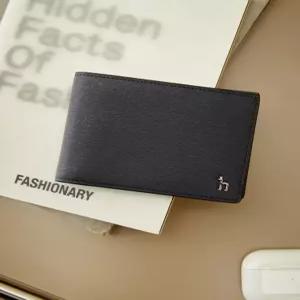 헤지스 액세서리 남성 24FW [스테디셀러]네이비 단색 소가죽 반지갑 WUWA4F371N3