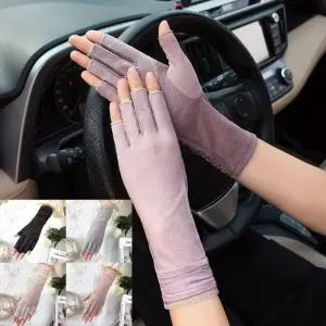 여성 터치장갑 여행 등산 운동 운전 자외선차단 망사 긴 반 장갑