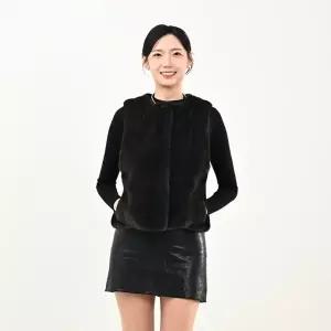 우진모피(WJ) 코펜하겐 퍼 휘메일 라운드 브라운 밍크베스트 국내생산 본사직영