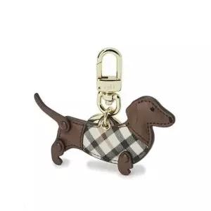 [닥스](강남점)DBHO5FE84W3 [키링][DAKS PUPPY][닥스퍼피]브라운 체크배색 가죽 키링