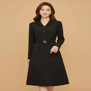 [꼼빠니아][꼼빠니아]카라 버튼 벨트 원피스-CW23OP0201523A