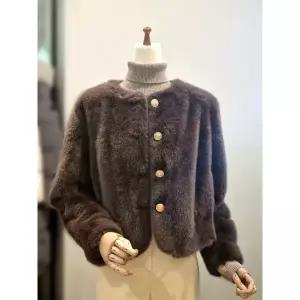 갤러리아 ab.f.z 노카라 밍크 페이크퍼 자켓 코트 ACZ4QF01K