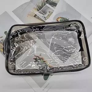 투명 파우치 대형 방수 블랙 PVC PVC파우치 사각