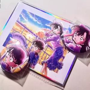  명탐정 코난 30주년 기념 석양을 바라보는 에도가와코난 모리란 캔뱃지