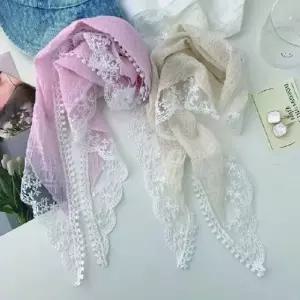 레이스 쁘띠 스카프 프릴 예쁜스카프 봄 여름 가을 (WFKAC2M)