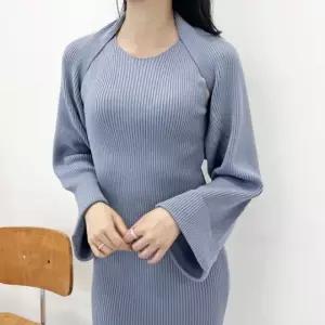 고품질 슬림핏원피스 골지니트 볼레로세트 세트 니트 니 (WFKANLR)