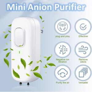 가정용 미니 공기 청정기 플러그인 음이온 발생기 집 냄새 제거제 클리너 EU/UK/US