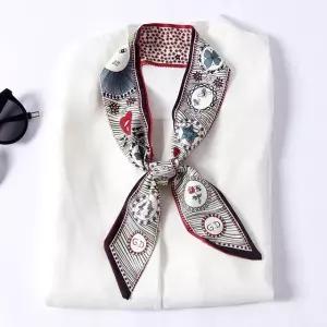 고품질 프린 양면 쁘띠 스카프 여성 미니 타이스카프  끈스카프 (WFKDT9A)