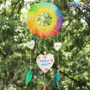 (SA) GTCO 무지개 스트링아트 드림캐쳐(하트)(1인용)과학만들기 실험키트 기초 즐기기