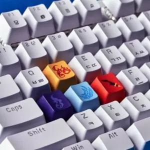 나 혼자만 레벨업 키보드 교체 포인트 키캡 세트 2종링 LED키링 클리커 커스텀 만들기 에어팟 다이어리링