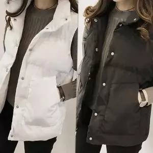 루즈핏 여성 패딩 조끼 하이넥 여자 패딩 조끼 데일리 겨울