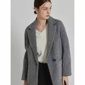 [하프클럽/르오트]울블렌디드 빅포켓 원버튼 미디코트