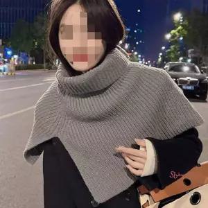 여성겨울어깨 망토 넥워머 니트 밍크 목도리 케이프 가디건 어깨숄 숄망토 머플러uvw082