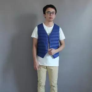 남자 조끼패딩 베스트 점퍼 캐주얼 덕다운 경량 브이넥 정장 슬림 보온 비즈니스