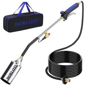 프로판 토치 제초 버너, 보관 가방으로 불기, 10피트 호스로 고출력 화염 토치, 정원용 점화기로 사용하는 헤비 듀티 제초기, 바비큐