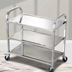 이동식 3단 카트 업소용 웨건 수거 트레이 운반 철제