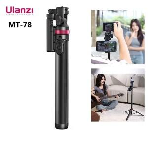 울란지 MT-78 삼각대 보조광 + 퀵 릴리즈 포함 휴대폰 카메라 사용 가능 셀카 리모컨으로 매우 편리합니다.