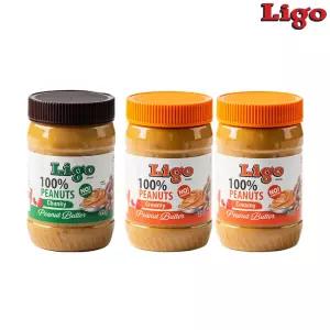LIGO 리고 100% 네츄럴 땅콩버터 땅콩잼 453g, 3개
