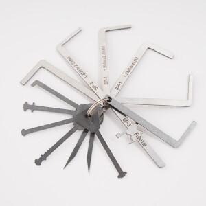 14-in-1 스테인리스 스틸 락픽 세트: 자물쇠  및 비상 출입 전문가용 바이패스 도구