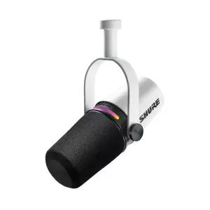 SHURE MV7+ 슈어 팟캐스트 XLR USB 하이브리드 듀얼 마이크(화이트)