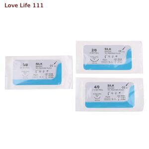 고품질 12개입 치과 수술용 바늘 실크 의료용 실 봉합 실습 키트