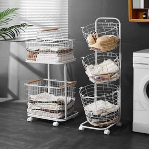 올스텐세탁바구니 런드리 빨래 3단 철제 바퀴 빨래함