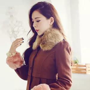 달콤 페이크퍼 카라 케이프 코트 자켓 인조털