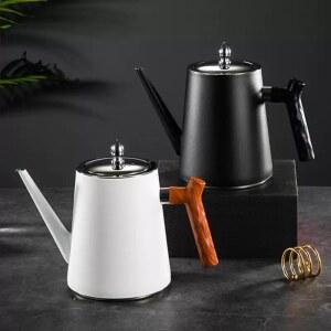 인덕션 드립포트 커피포트 주전자 티포트 1 5L 화이트 스텐 곡선