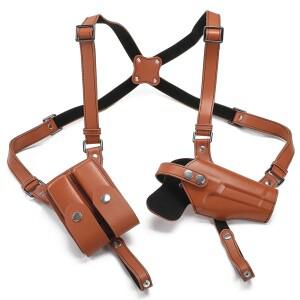 범용 수직 숄더 스트랩 홀스터 서바이벌 언더암 G17 타입 92 1911 가죽 총 가방