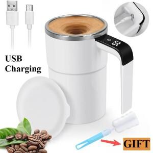 스마트 커피 컵 충전 자동 혼합 머그잔 LED 디스플레이 온도 가정용 스텐 마그네틱