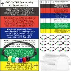 페리브 150개 구원 팔찌 키트 플랜에는 복음 구슬 기도 포켓 카드가 포함되어 있으며 기독교 종교 교회