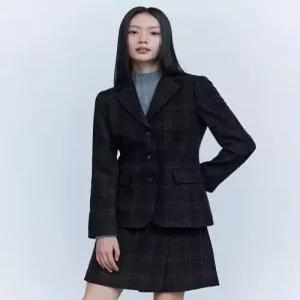 더엣지 theatg FW 울혼방 타탄 체크 자켓