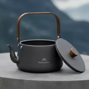 [KEEP]마운틴하이커 캠핑 1.1L 드립 주전자 알루미늄 케틀 우드 손잡이