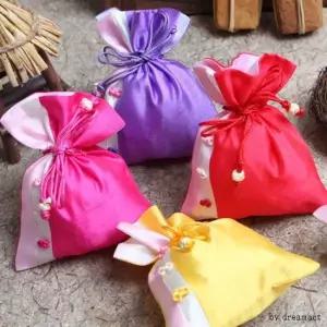 3색 복주머니 / 전통 선물 복 주머니 케이스 답례품 선물 포장 기념일 설날 명절 추석 선물 한국 외국인 기