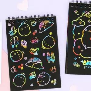 스크래치 아트 보드 20개 세트 블랙 스케치북 드로잉페이퍼 랜덤 노트 집중력 달란트 미술 교구 색칠놀이