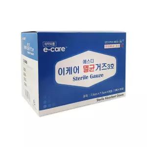이케어 멸균거즈 3호 7.5cm x 7.5cm 8겹 (5매 20포)/탈지면 거즈 의료용 약국용