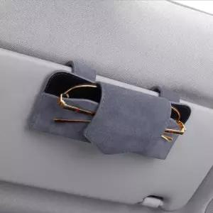 특가 웨스턴 스웨이드 선바이저 선글라스 클립차량용 안경 썬글라스 수납함 보관함 케이스