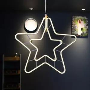 비츠온 LED 이중별 네온플렉스(DC24V) 55CM 무점멸 전구 in-284808벽장식 데코 트리 크리스마스소품 꾸미기