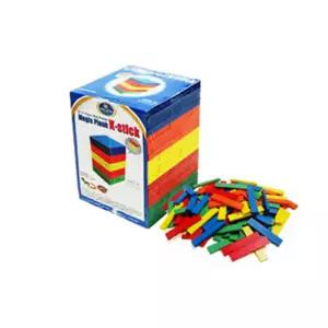 (러닝스텝) 칼라 카프라 100pcs원목쌓기게임 건축 도형쌓기 가베 교구 놀이 블럭 나무 쌓기