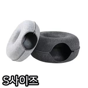 고품질 ST 고양이 도넛 숨숨집 하우스 대형 방석 S사이즈 원투채비...