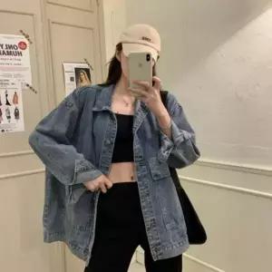 [다잇템] 여자 클래식 박시핏 그런지 빅사이즈 데님자켓