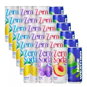 클룹 제로소다 250ml 4종 혼합(포도+레몬+청사과+복숭아)