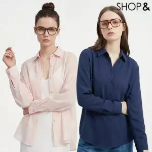 [샵앤] [무료배송] 여성 출근룩 하객룩 긴팔 블라우스 2종 균일가