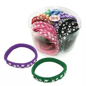 스타 컬러 납작고무줄 30P 코사지 헤어밴드-WFI3LN3