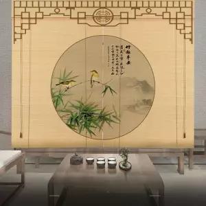 산수화 민화 롤스크린 그림 대형 스크린 밝은 중식당 파티션