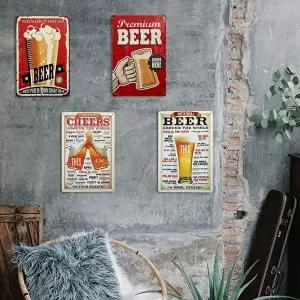 거품 맥주 빈티지 철제 액자 인테리어 소품 (KYR-WD3A5E9)