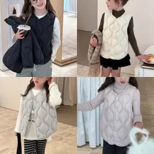 아기경량패딩 조끼 오리털 여아경량패딩