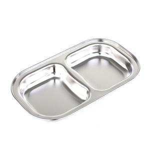 화인 간식 식판 2구 접시 스텐 유아 아동 어린이 배식판 다이어트 식기