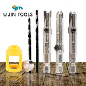 국산 우진초경 이중기리 접시비트 사라기리 목공용 철기리 육각드릴싱크비트 2중 목공구 전동 스토퍼